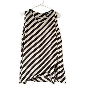 Express Black and White Striped Sleeveless Top